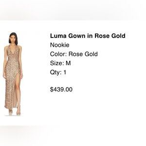 Revolve Halter Gown in Rose Gold